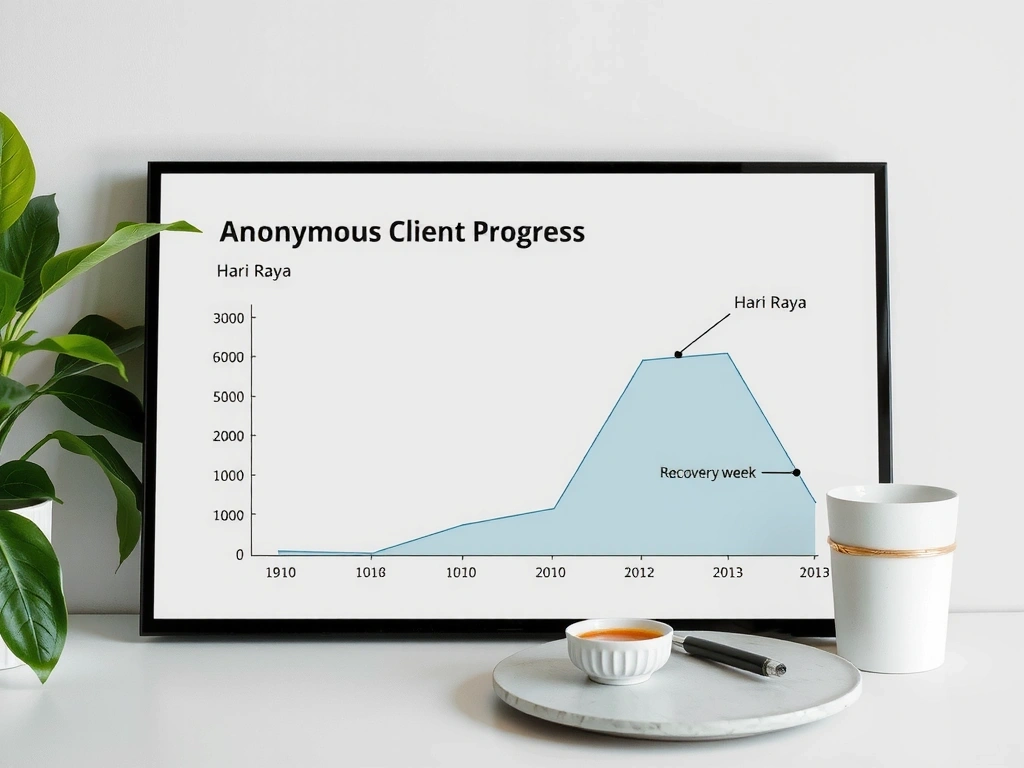 Client progress chart with annotations